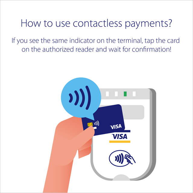 Image of a Visa card being used to make a contactless payment